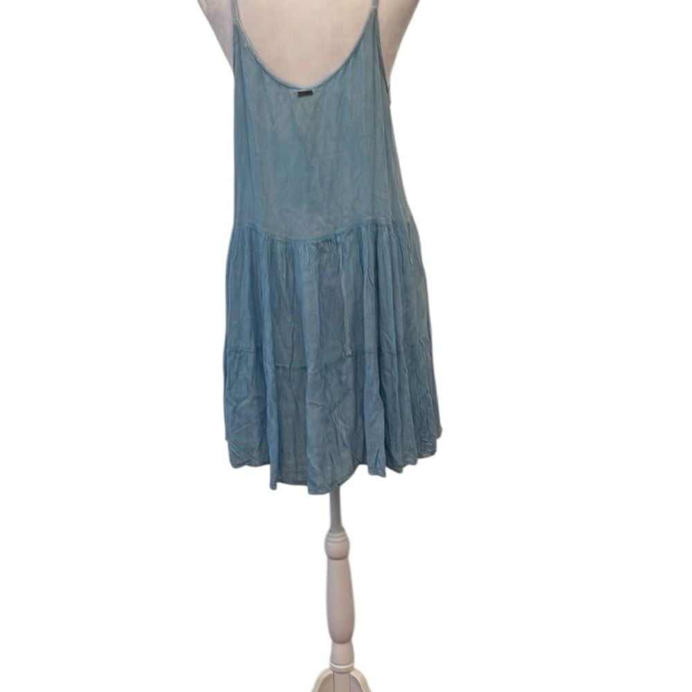 NWT BE beach size XL adjustable spaghetti strap blue embroidered sheer sundress - Picture 3 of 12